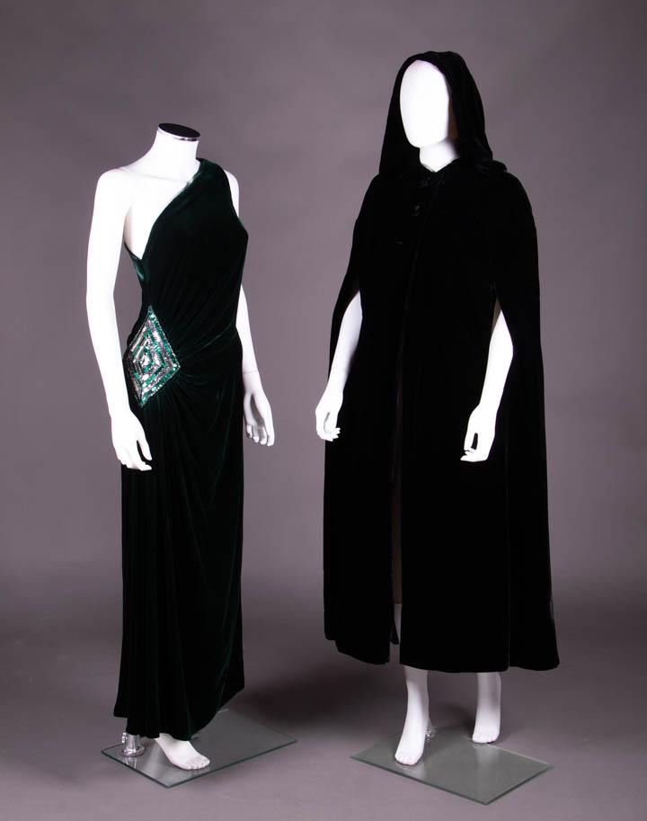 TWO DESIGNER VELVET EVENING GARMENTS, 1970s & MODERN (1 of 10)