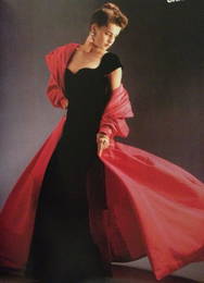 COUTURE CHANEL SILK VELVET EVENING GOWN, PARIS, AW 1987