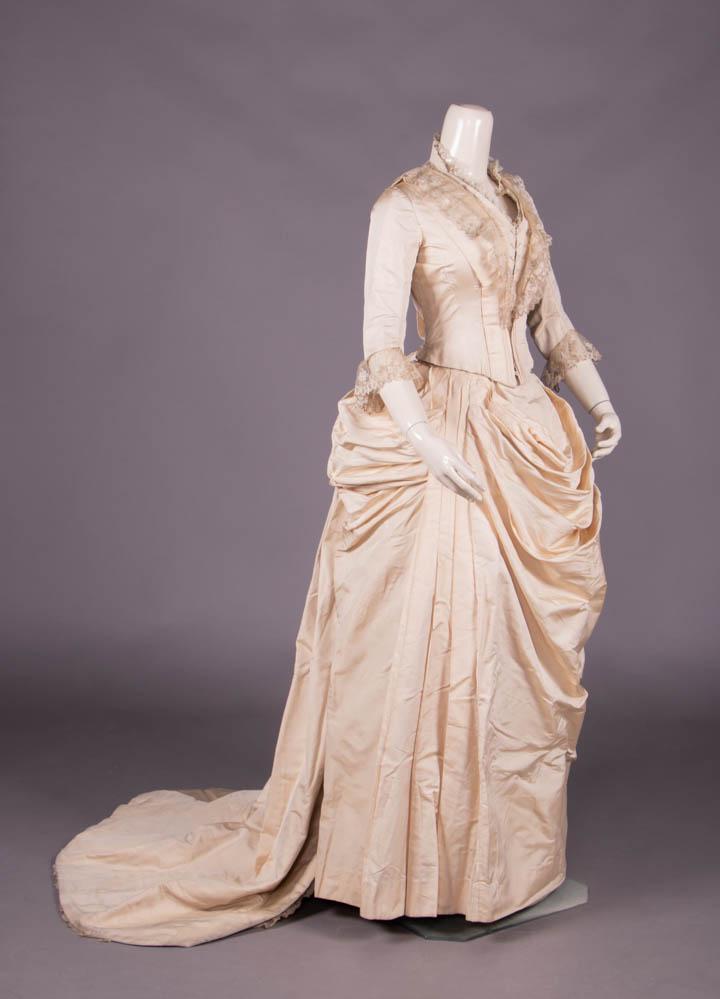 CREAM SILK OTTOMAN WEDDING GOWN, c. 1885 (1 of 9)