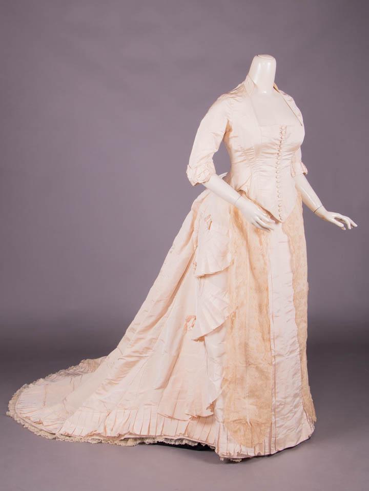 SILK FAILLE WEDDING GOWN, c. 1880 (1 of 10)