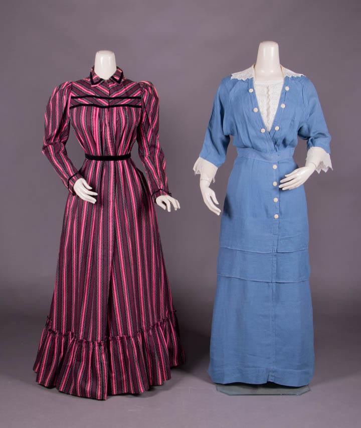 TWO COTTON HOUSE OR DAY DRESS, LATE 1890s-1911 (1 of 10)