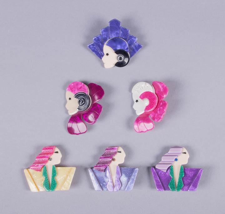 SIX LEA STEIN LADY BROOCHES, PARIS (1 of 8)