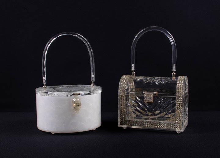 TWO RIALTO LUCITE BOX BAGS, NEW YORK, 1950s (1 of 10)