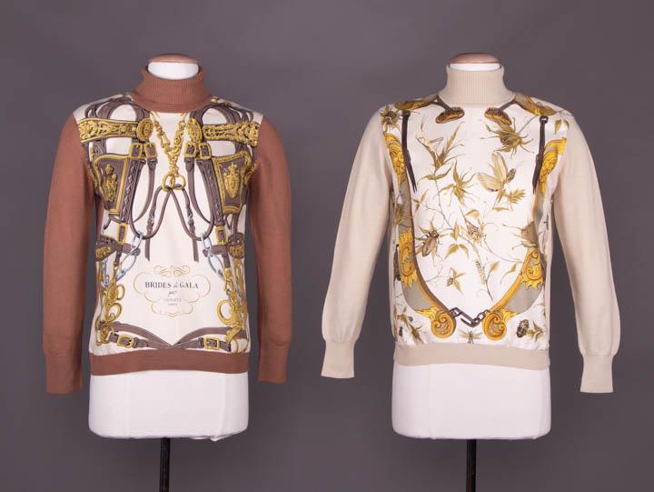 TWO HERMES SILK & WOOL SWEATERS, PARIS, 1970s (1 of 10)