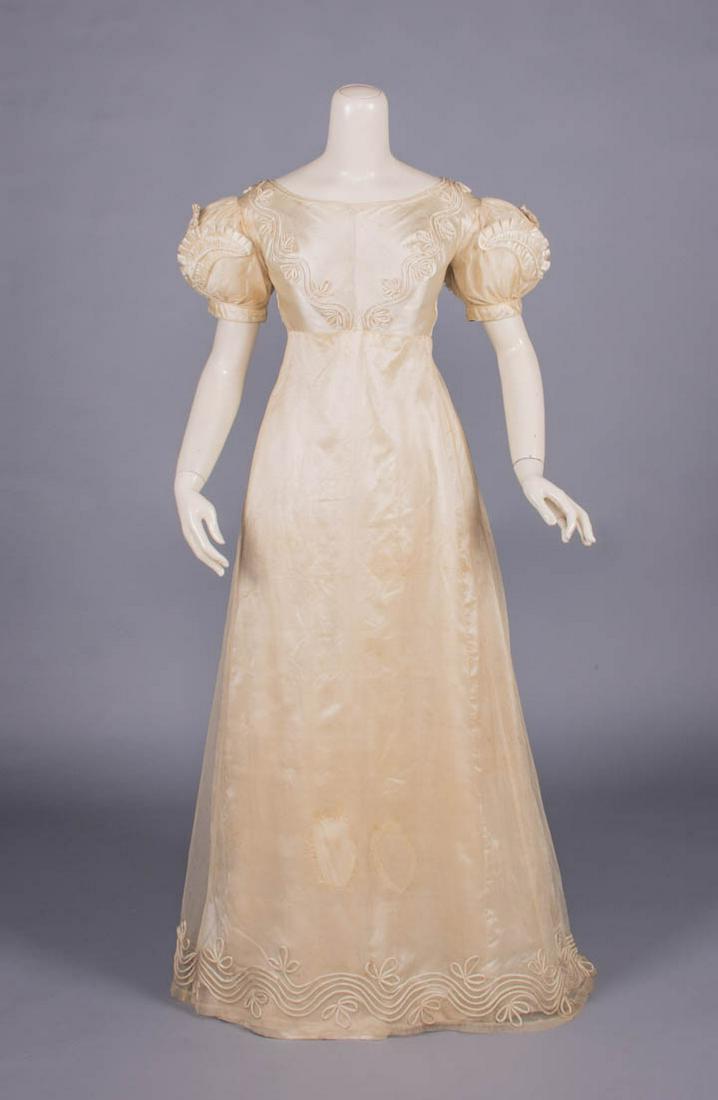 CREAM SILK SATIN EVENING DRESS, MID 1820s (1 of 10)