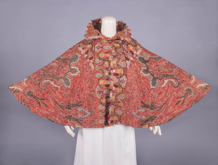 EMBROIDERED & WOVEN KASHMIR SHAWL CAPELET, 1870-1880s (1 of 10)