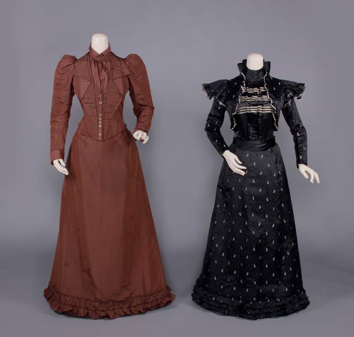 TWO SILK DAY DRESSES, 1890s (1 of 10)