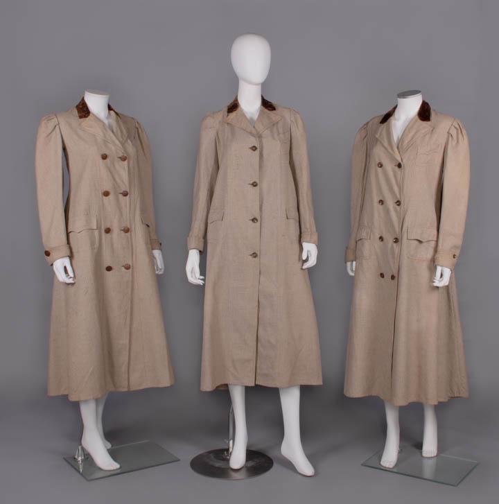 THREE MATCHING WOOL HOUNDSTOOTH COATS, 1910s (1 of 10)