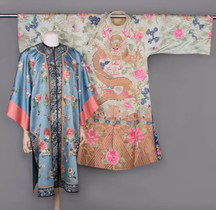 TWO EMBROIDERED SILK ROBES, CHINA, EARLY 20TH C (1 of 10)