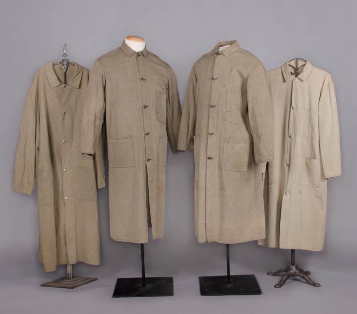FOUR WORKMAN’S COVERALL COATS, 1940s (1 of 9)