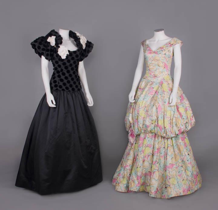 TWO SILK EVENING GOWNS, AMERICA, 1980s (1 of 10)