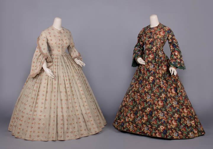 WOOL DAY DRESS & WRAPPER, EARLY 1850 (1 of 10)