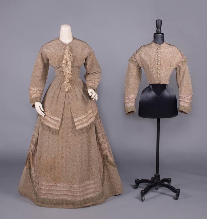WINTER DAY DRESS WITH ALTERNATE BODICE, LATE 1860s (1 of 10)