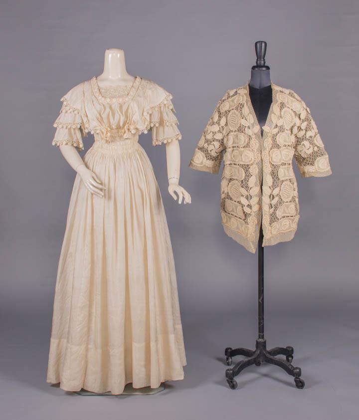 ONE TEA DRESS & ONE LACE JACKET, LATE 1900-1910s (1 of 10)