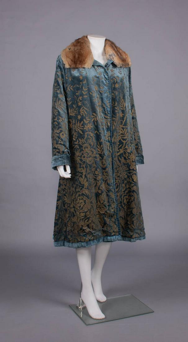 LAME EMBROIDERED SILK VELVET COAT, PARIS, LATE 1910-1920s (1 of 10)