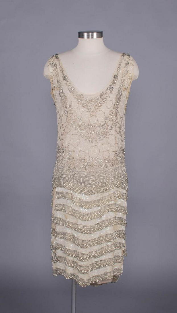 HEAVILY BEADED CHIFFON PARTY DRESS, 1920s (1 of 9)