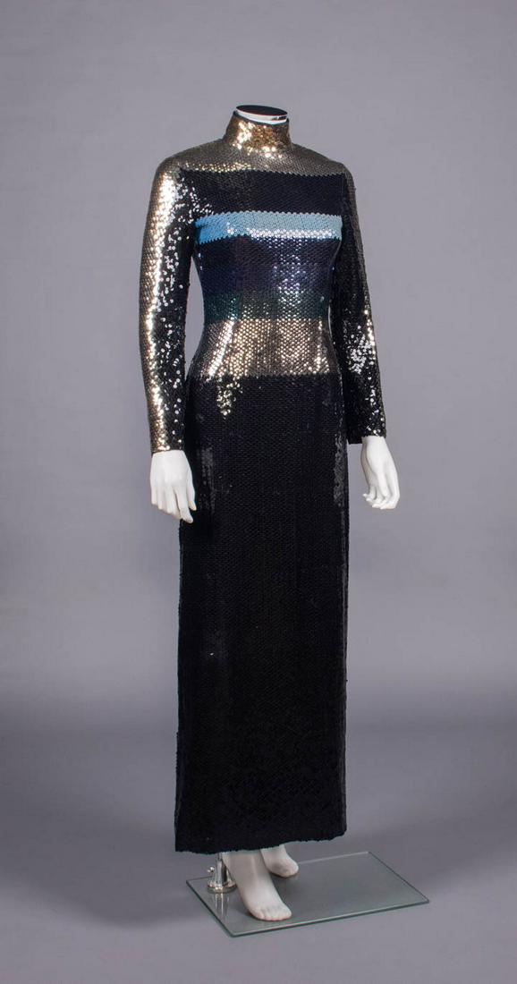 CARDIN SEQUIN ENCRUSTED EVENING SHEATH, PARIS, 1960s (1 of 10)
