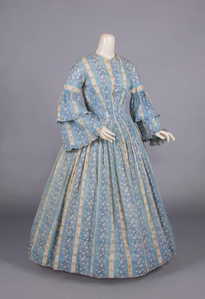 ROLLER PRINTED DAY DRESS, c. 1850 (1 of 10)