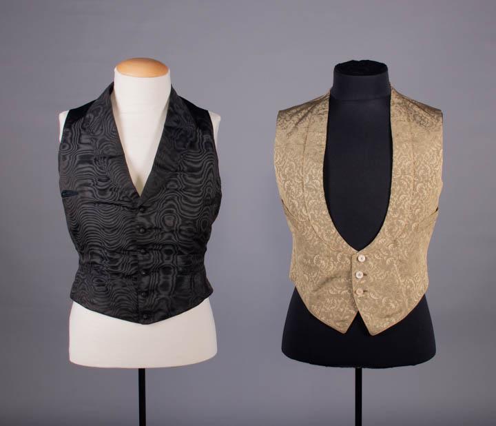 TWO SILK GENTS WAISTCOATS, 1840s & 1860s (1 of 10)