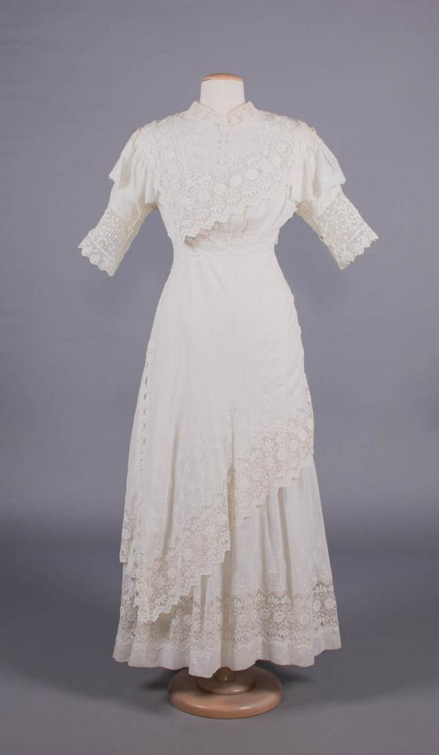 EMBROIDERED LACE TEA DRESS, 1910s (1 of 9)