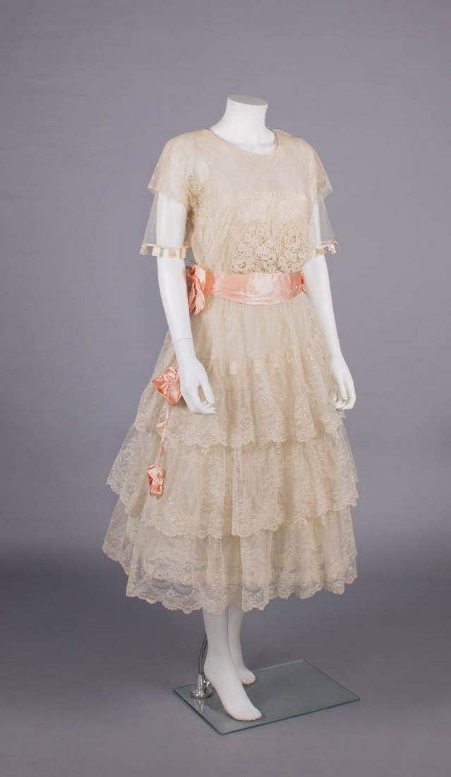 CHANTILLY LACE PARTY DRESS, LATE 1910s-EARLY 1920s (1 of 10)
