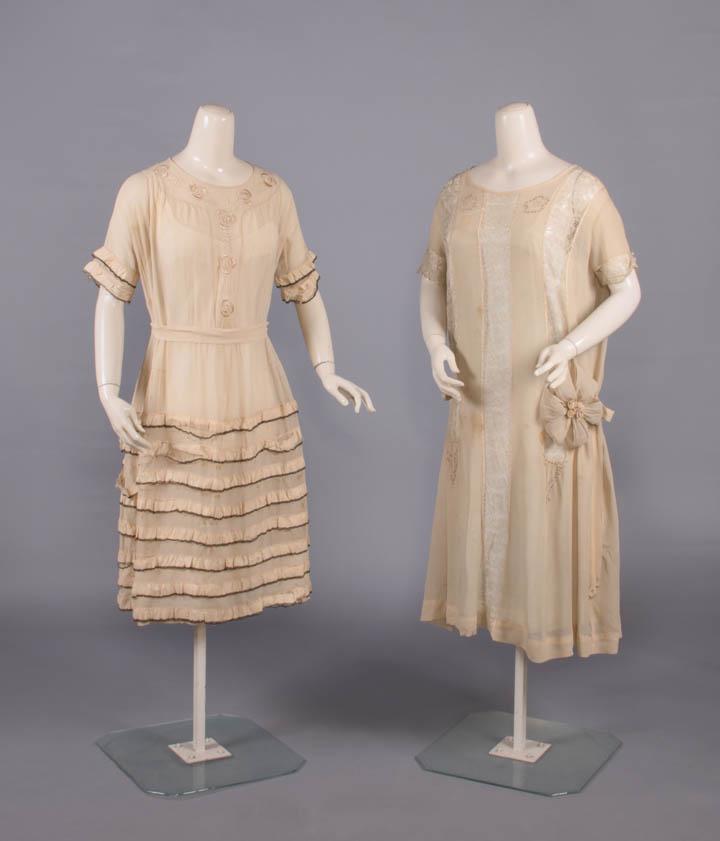 TWO SILK CREPE PARTY DRESSES, 1920s (1 of 10)