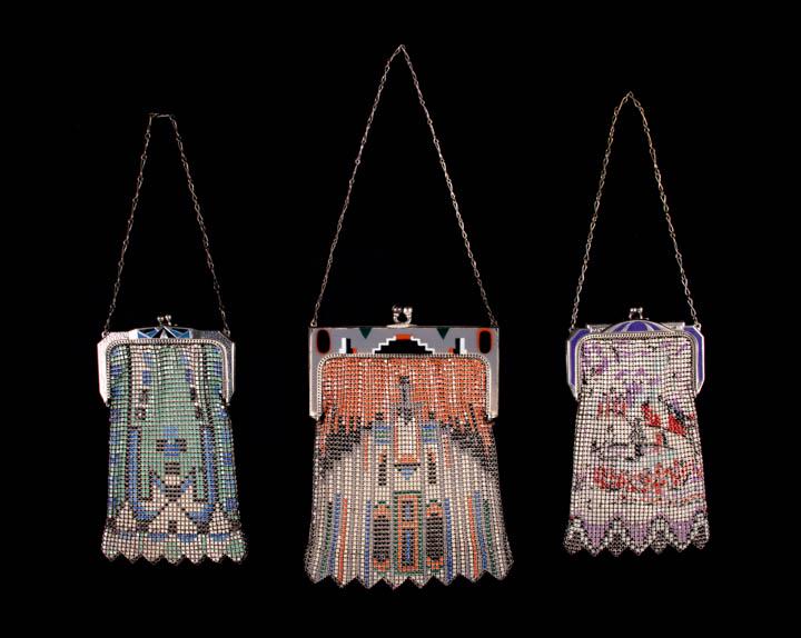 THREE WHITING & DAVIS ART DECO FRAME BAGS, 1930s (1 of 9)