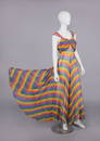 RAINBOW CREPE CHIFFON PARTY DRESS, LATE 1930s