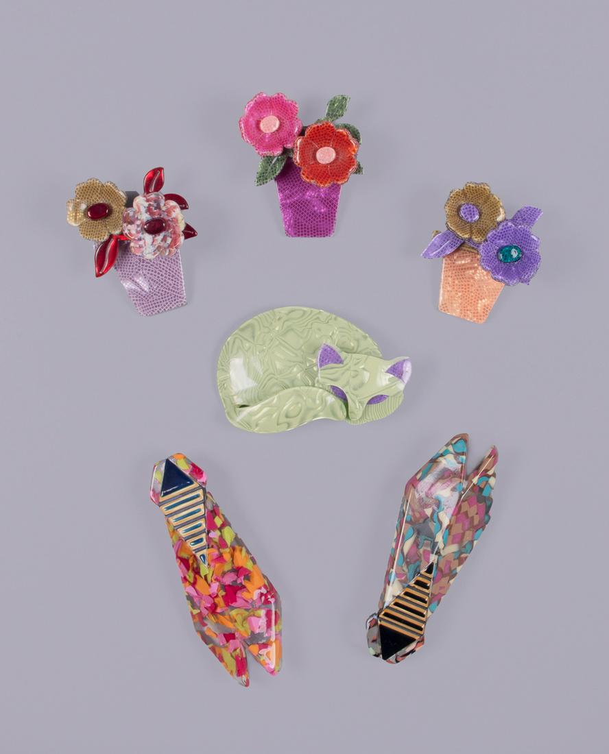 SIX LEA STEIN FLORA & FAUNA BROOCHES, PARIS (1 of 9)
