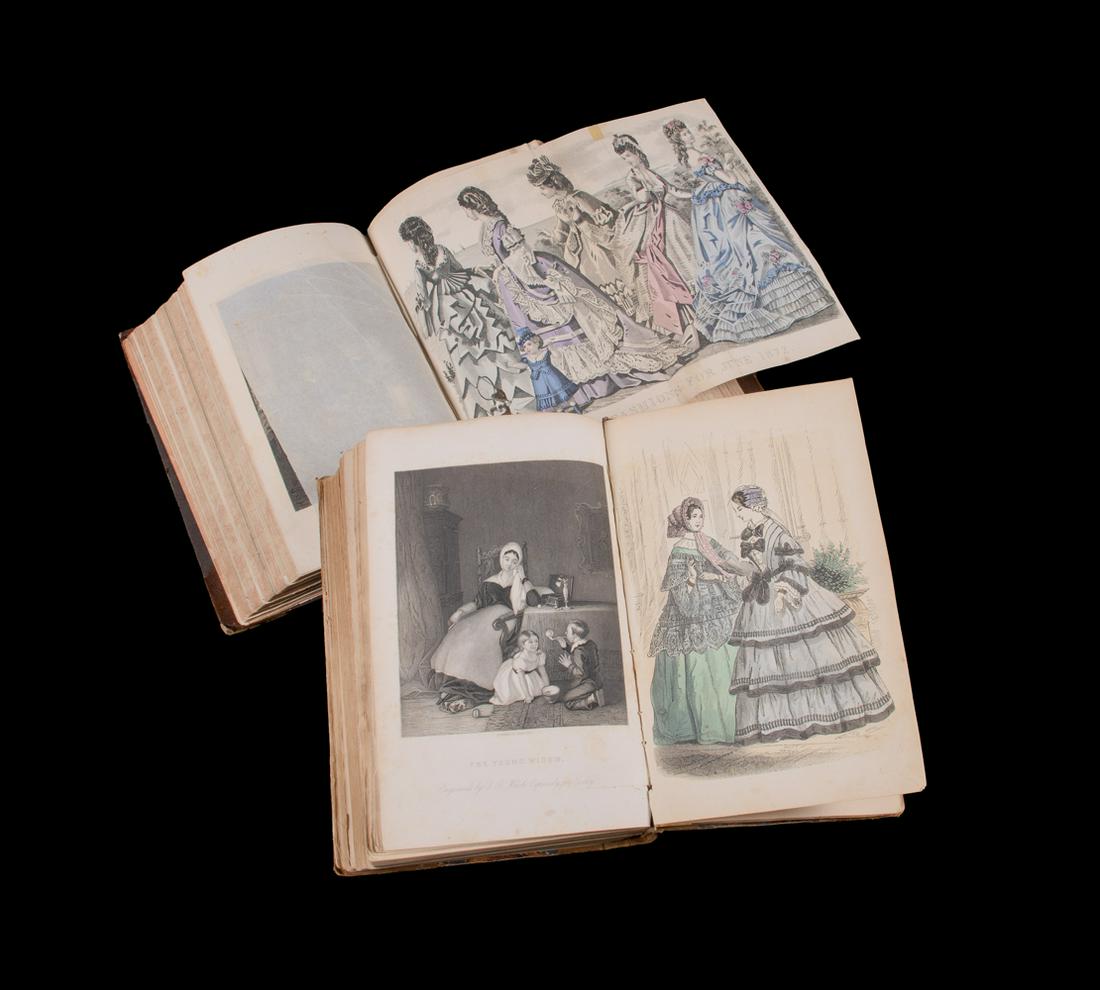 TWO GODEYâ€™S LADYâ€™S BOOKS, PHILADELPHIA, 1855 & 1872 (1 of 10)