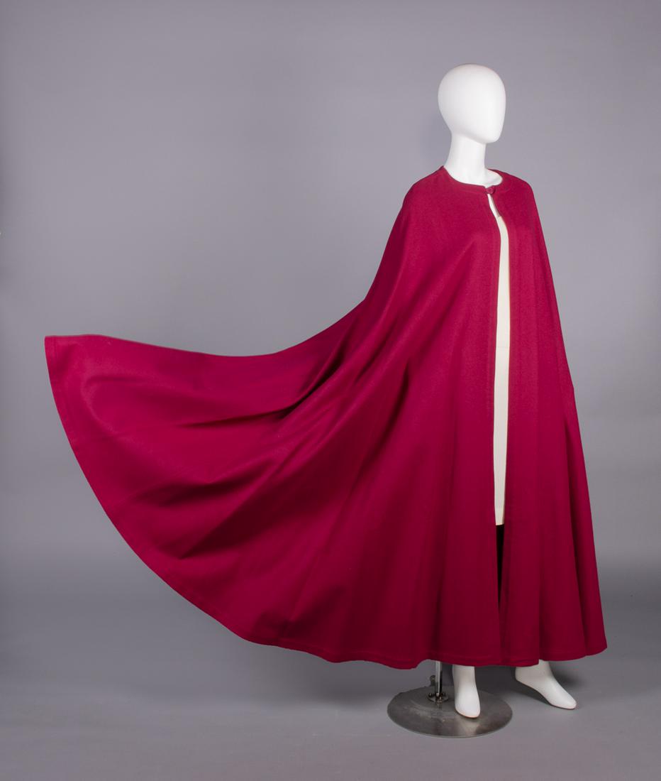 YSL FUCHSIA WOOL EVENING CAPE, PARIS, 1980s (1 of 9)