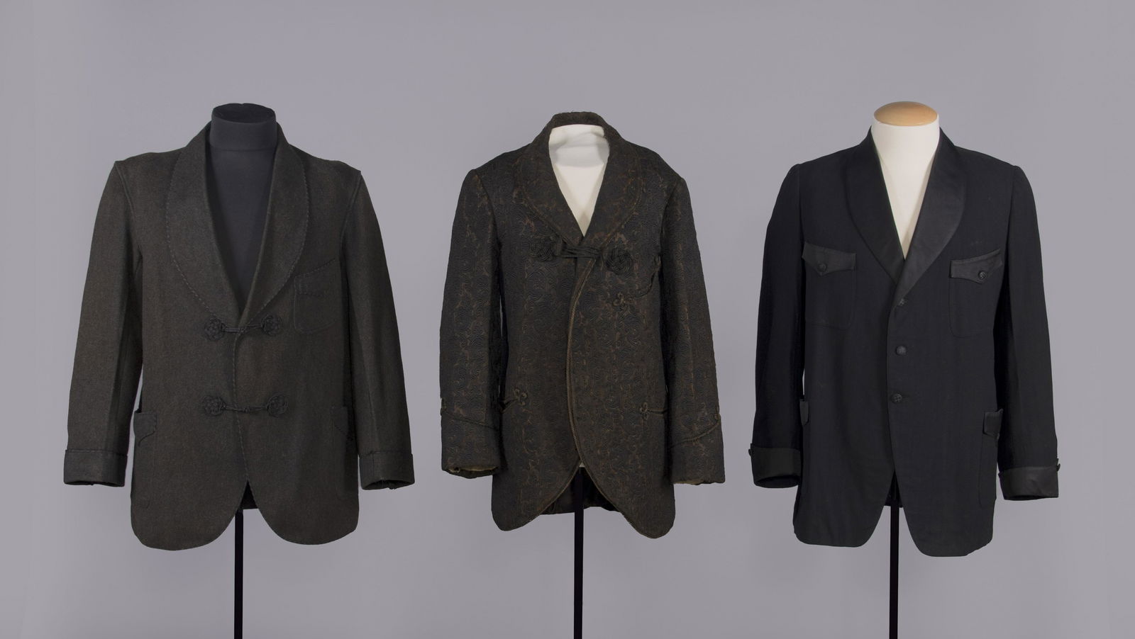 THREE SMOKING JACKETS, LATE 19TH-EARLY 20TH C (1 of 10)