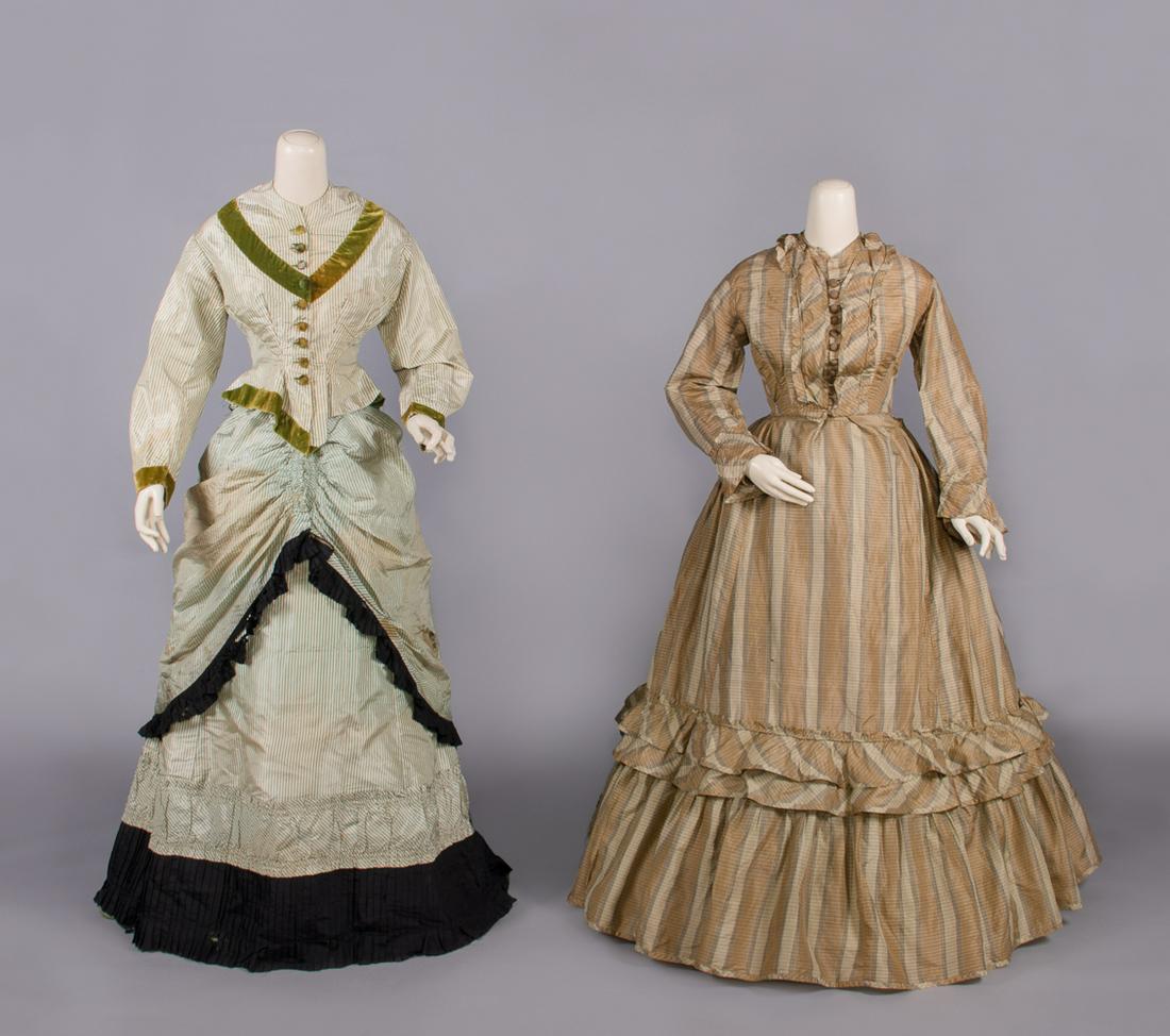 TWO SILK TAFFETA DAY DRESSES, LATE 1860- EARLY 1870s (1 of 11)
