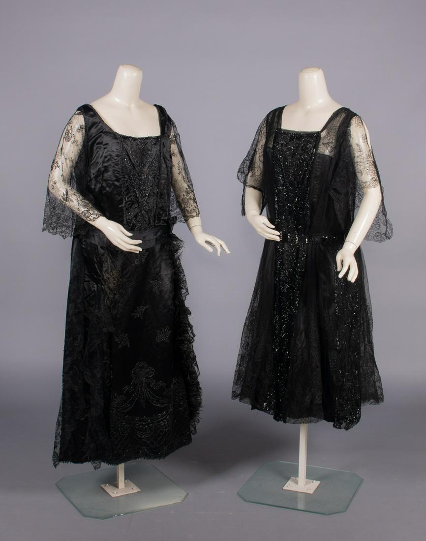 TWO BEADED SILK EVENING DRESSES, BALTIMORE, LATE 1910s (1 of 10)