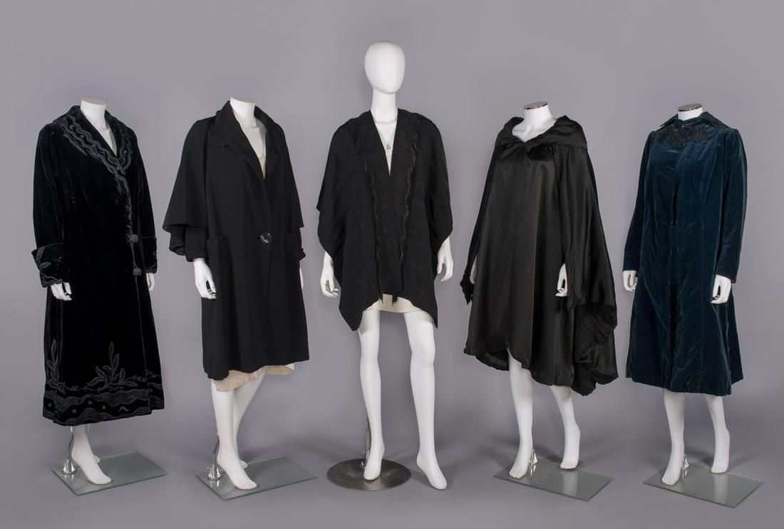 FIVE WOOL OR SILK EVENING GARMENTS, 1910s-1930s (1 of 12)