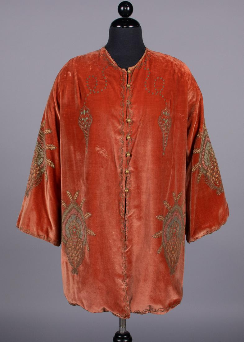 FLOCKED SILK VELVET EVENING JACKET, 1930s (1 of 10)
