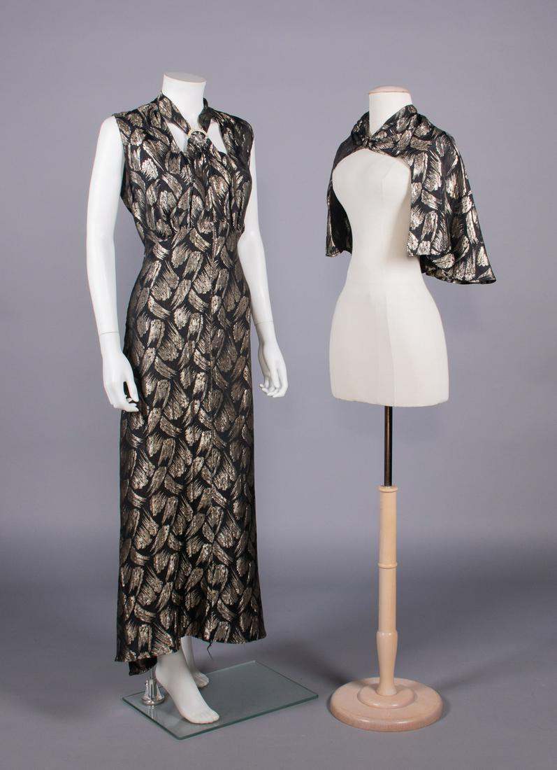 BIAS CUT SILK LAME' EVENING GOWN, c. 1934 (1 of 10)