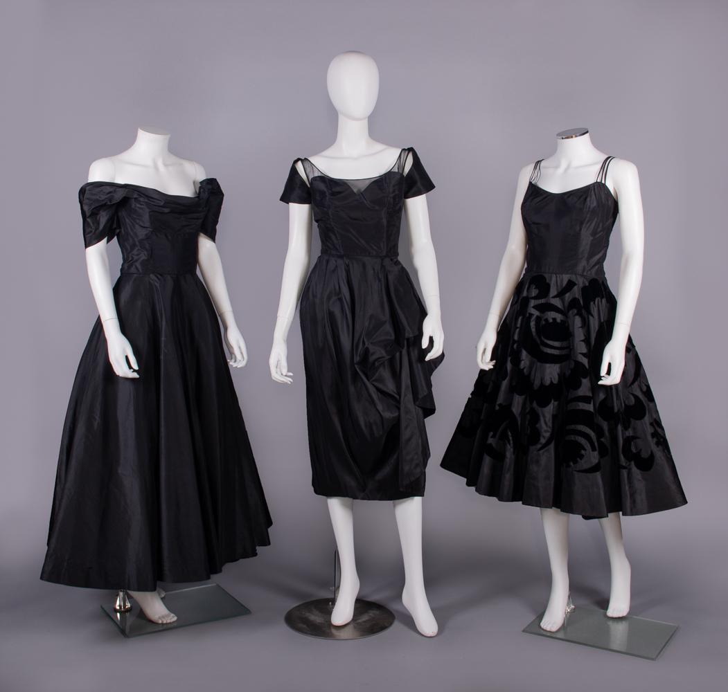 THREE SILK TAFFETA CEIL CHAPMAN PARTY & COCKTAIL DRESSES, AMERICA, 1950s (1 of 10)