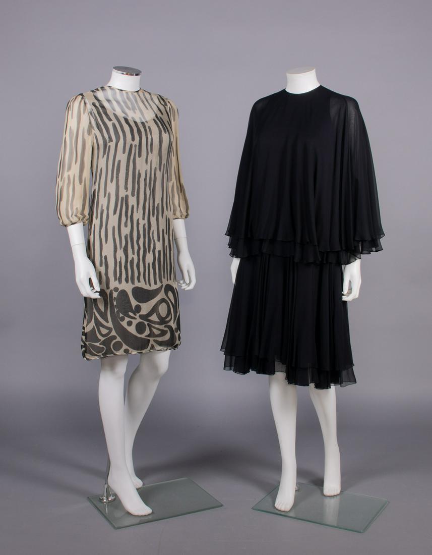 TWO GALANOS COCKTAIL DRESSES, AMERICA, 1963 & 1969-1970 (1 of 10)