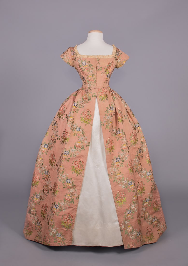 SILK BROCADE OPEN ROBE, ORIGINALLY 1780s (1 of 10)