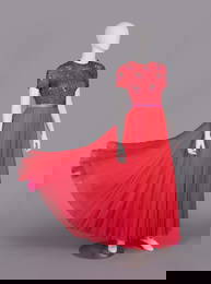 BOB MACKIE STRAWBERRY BEADED EVENING GOWN, USA, 1980s