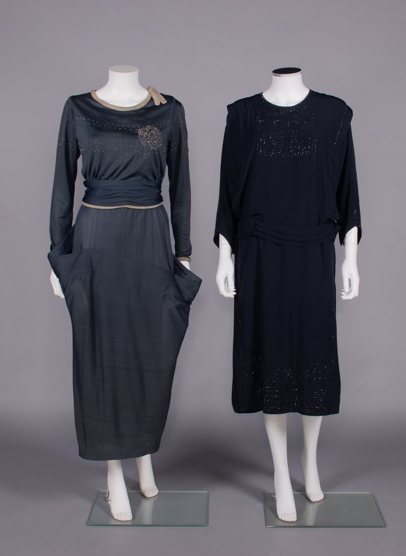 TWO BEADED AFTERNOON DRESSES, MID 1910s-1920s (1 of 10)