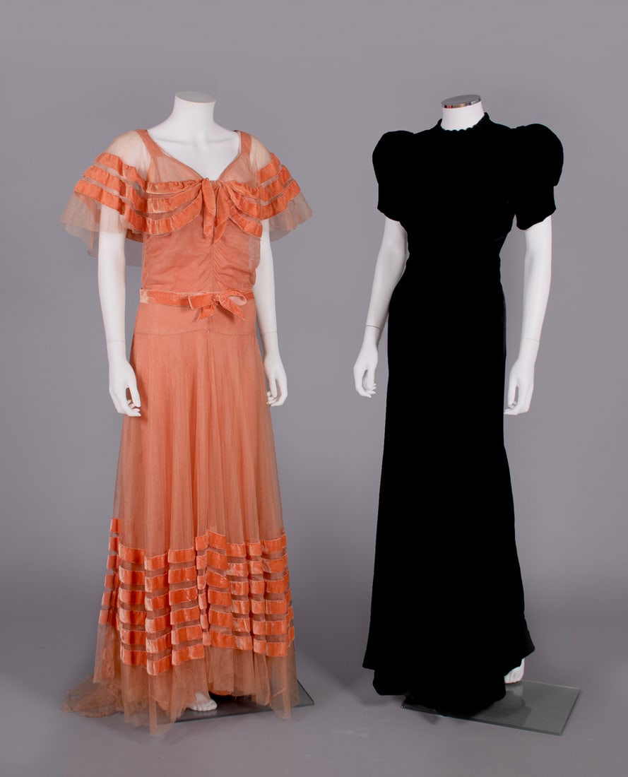 TWO VELVET EVENING OR PARTY DRESSES, ITALY, 1930s (1 of 11)