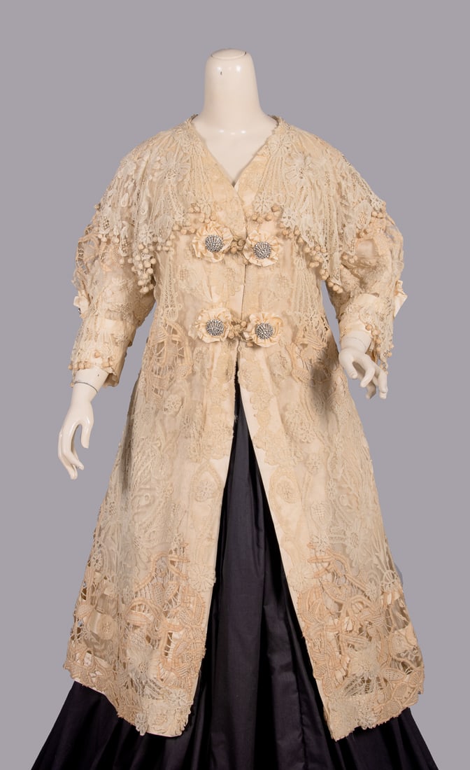TAPE LACE & SILK EVENING COAT, NEW YORK, 1910s (1 of 11)