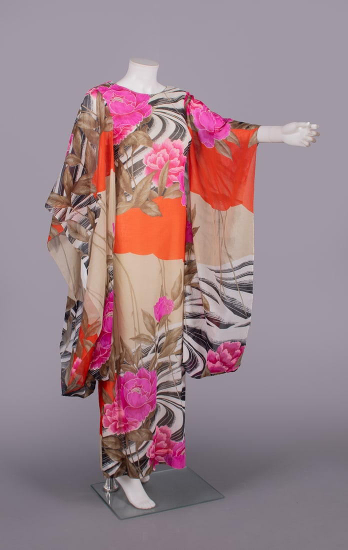 HANAE MORI PRINTED COTTON EVENING DRESS, TOKYO, 1970s (1 of 10)