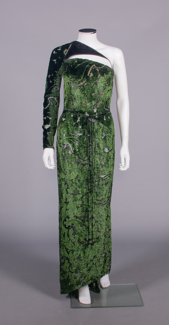 GEOFFREY BEENE DEVORE VELVET EVENING GOWN, USA, c. 1990 (1 of 10)
