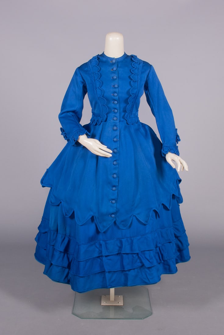 YOUNG LADY'S WOOL & SILK TWILL DAY DRESS, c. 1873 (1 of 10)