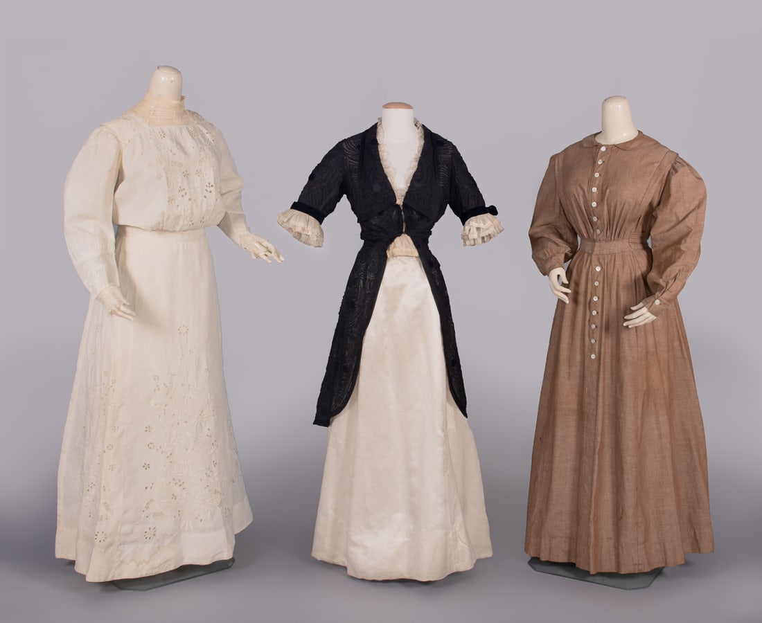 TWO DAY DRESSES & ONE OVERDRESS, 1910-1912 (1 of 10)