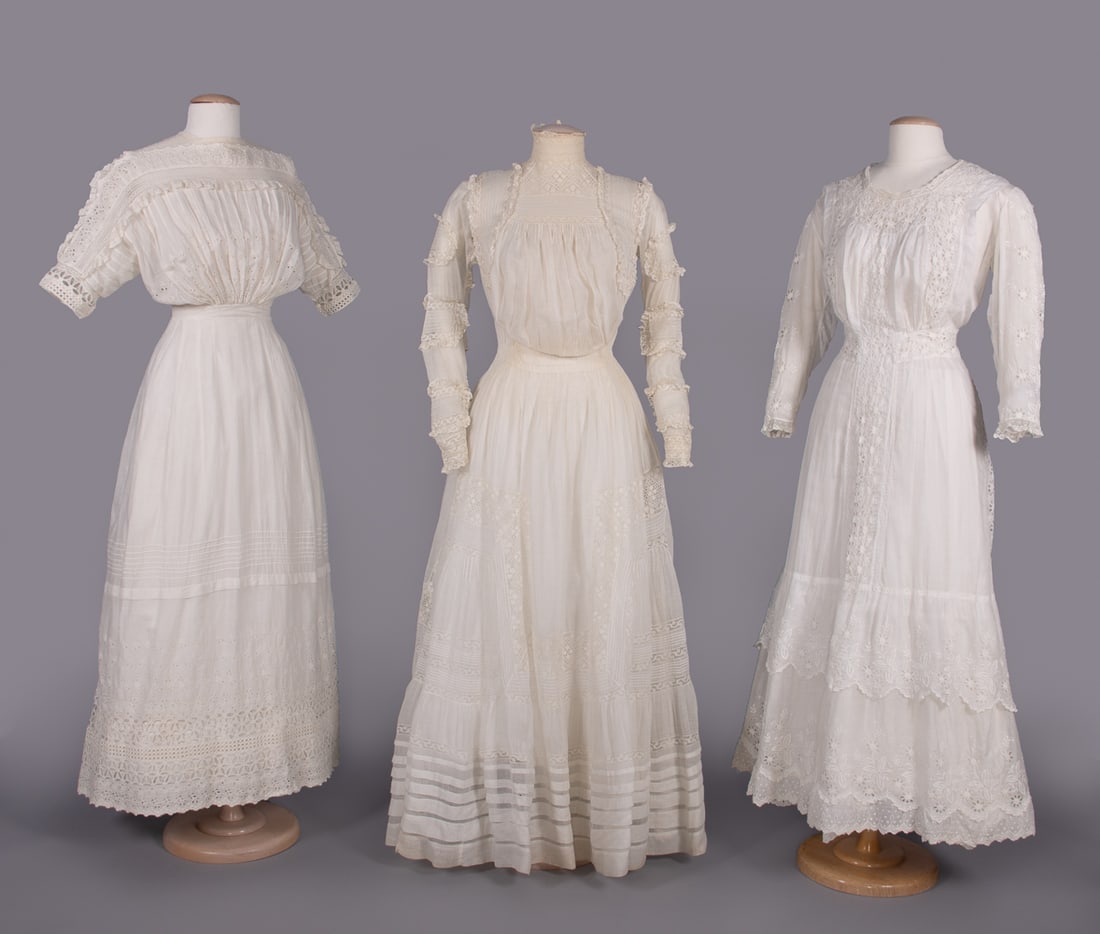 THREE COTTON MULL LINGERIE DRESSES, 1910-1913 (1 of 10)