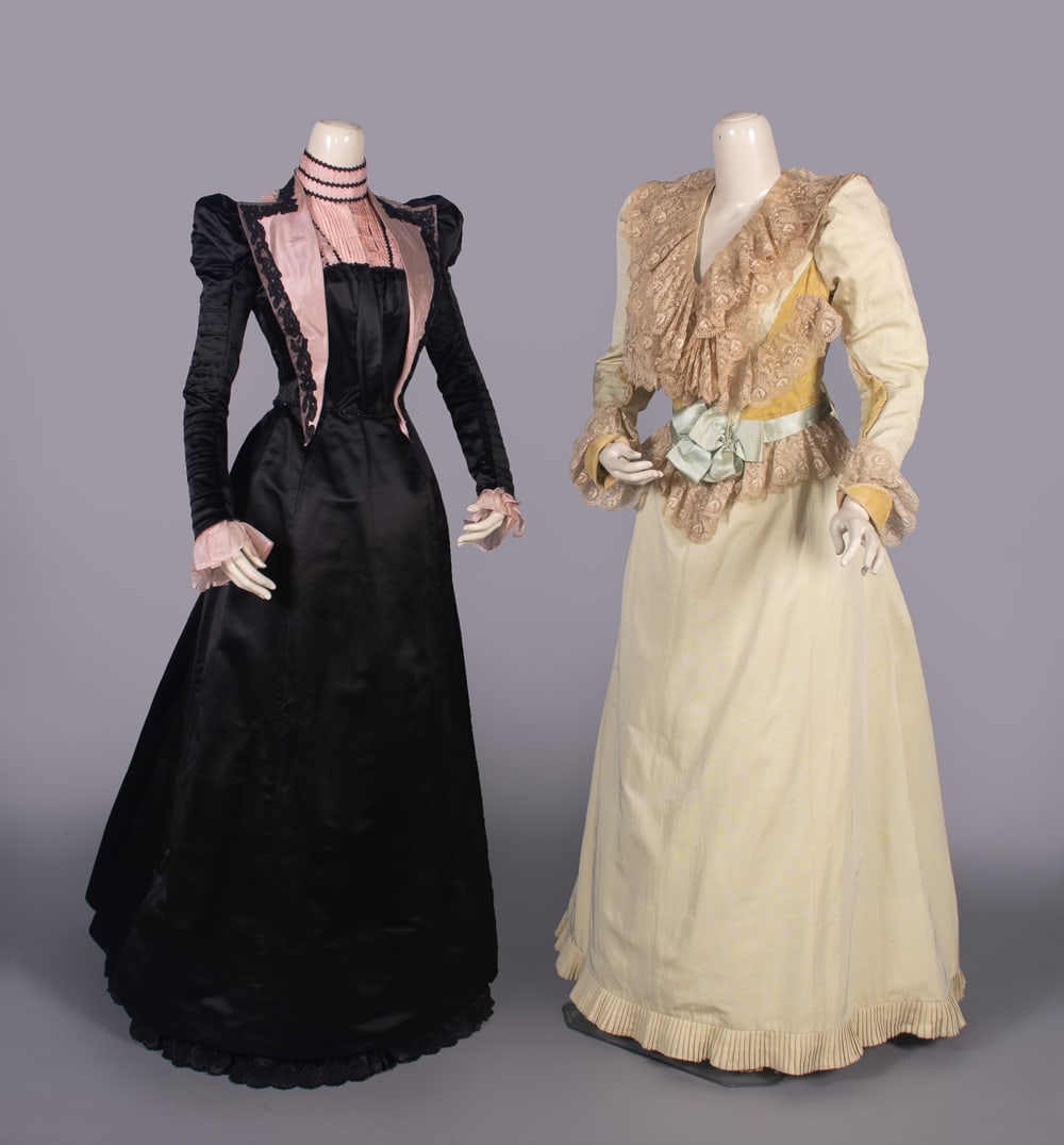 TWO SILK AFTERNOON DRESSES, EARLY 1890s (1 of 10)